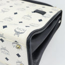 MCM Vicetos Logogram Hand Bag PVC Leather White Gold Auth 191298-16