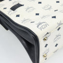 MCM Vicetos Logogram Hand Bag PVC Leather White Gold Auth 191298-17