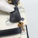 MCM Vicetos Logogram Hand Bag PVC Leather White Gold Auth 191298-9