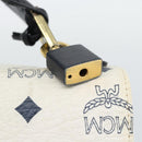 MCM Vicetos Logogram Hand Bag PVC Leather White Gold Auth 191298-18