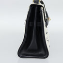 MCM Vicetos Logogram Hand Bag PVC Leather White Gold Auth 191298-3