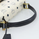 MCM Vicetos Logogram Hand Bag PVC Leather White Gold Auth 191298-7