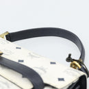MCM Vicetos Logogram Hand Bag PVC Leather White Gold Auth 191298-14