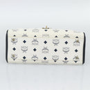 MCM Vicetos Logogram Hand Bag PVC Leather White Gold Auth 191298-5
