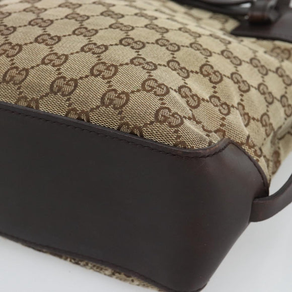 GUCCI GG Canvas Tote Bag Beige Gold 107757 Auth 191299