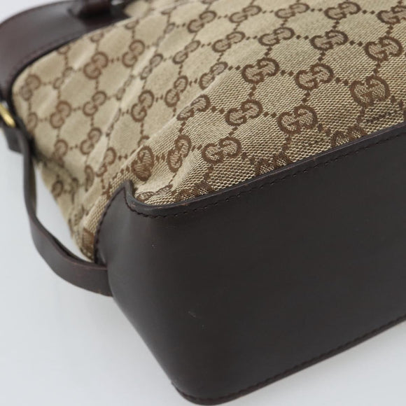 GUCCI GG Canvas Tote Bag Beige Gold 107757 Auth 191299