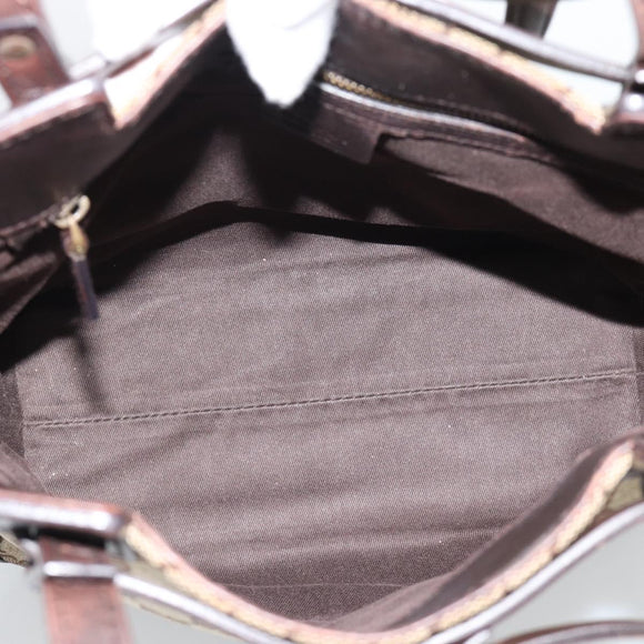 GUCCI GG Canvas Tote Bag Beige Gold 107757 Auth 191299