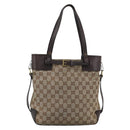 GUCCI GG Canvas Tote Bag Beige Gold 107757 Auth 191299-2