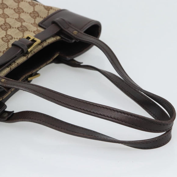 GUCCI GG Canvas Tote Bag Beige Gold 107757 Auth 191299