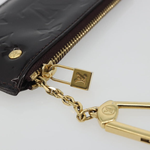 LOUIS VUITTON Monogram Vernis Pochette Cles Purse Amarante M93557 Auth 191300A