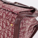 Christian Dior Trotter Canvas Hand Bag Red Gold Auth 191301V-14