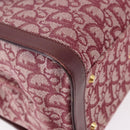Christian Dior Trotter Canvas Hand Bag Red Gold Auth 191301V-15