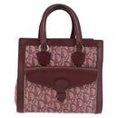 Christian Dior Trotter Canvas Hand Bag Red Gold Auth 191301V-13
