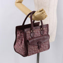 Christian Dior Trotter Canvas Hand Bag Red Gold Auth 191301V-26