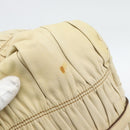 PRADA Gathered Hand Bag Leather 2way Ivory Gold Auth 191302A-16