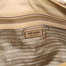 PRADA Gathered Hand Bag Leather 2way Ivory Gold Auth 191302A-20