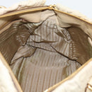 PRADA Gathered Hand Bag Leather 2way Ivory Gold Auth 191302A-22