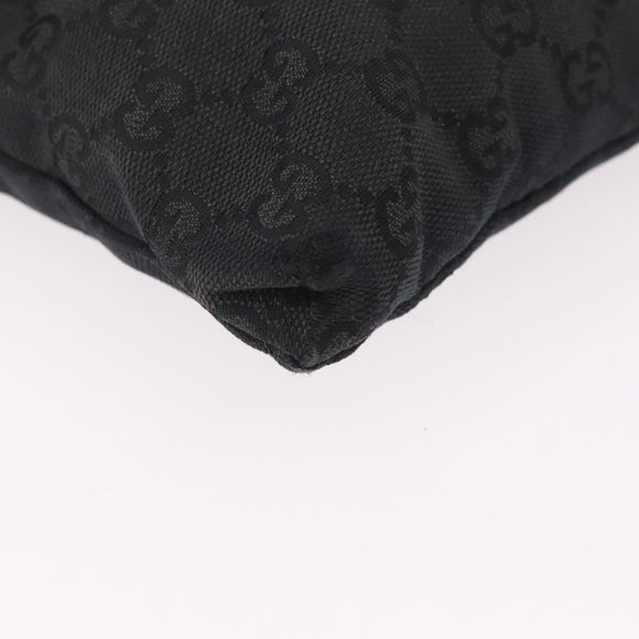GUCCI GG Canvas Waist Bag Black Silver 28566 Auth 191304
