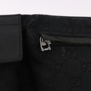 GUCCI GG Canvas Waist Bag Black Silver 28566 Auth 191304-15