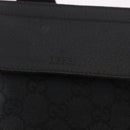GUCCI GG Canvas Waist Bag Black Silver 28566 Auth 191304-16