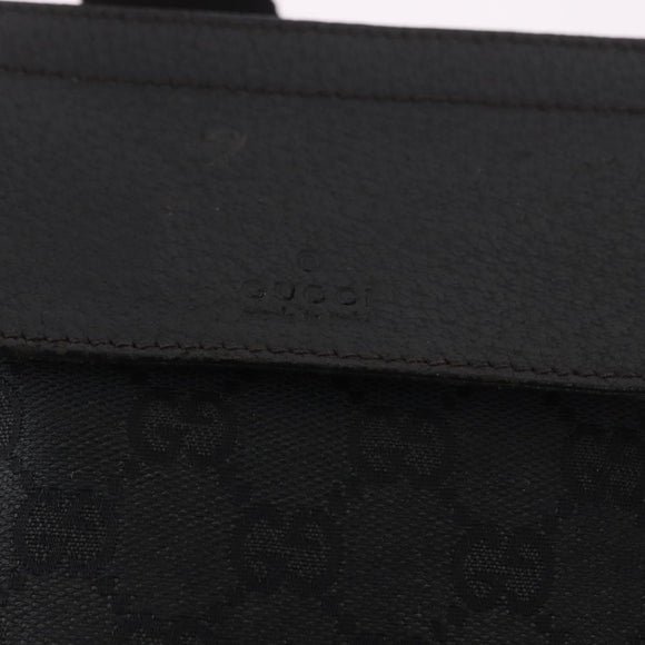 GUCCI GG Canvas Waist Bag Black Silver 28566 Auth 191304