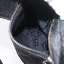 GUCCI GG Canvas Waist Bag Black Silver 28566 Auth 191304-20