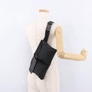 GUCCI GG Canvas Waist Bag Black Silver 28566 Auth 191304-24