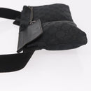 GUCCI GG Canvas Waist Bag Black Silver 28566 Auth 191304-5
