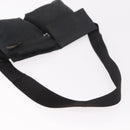 GUCCI GG Canvas Waist Bag Black Silver 28566 Auth 191304-7