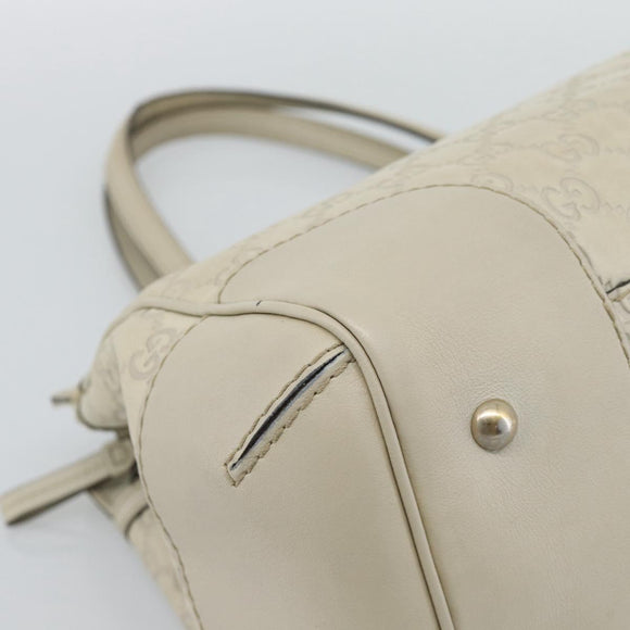 GUCCI GG Canvas Guccissima Mayfair Bag Leather Beige Gold 257063 Auth 191307A