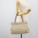 GUCCI GG Canvas Guccissima Mayfair Bag Leather Beige Gold 257063 Auth 191307A-27