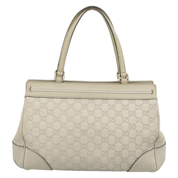 GUCCI GG Canvas Guccissima Mayfair Bag Leather Beige Gold 257063 Auth 191307A