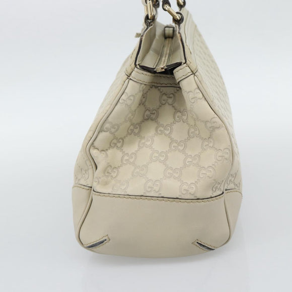 GUCCI GG Canvas Guccissima Mayfair Bag Leather Beige Gold 257063 Auth 191307A