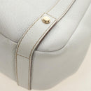 GUCCI Abbey Tote Bag Leather White Gold 130736 Auth 191308V-14