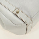 GUCCI Abbey Tote Bag Leather White Gold 130736 Auth 191308V-15