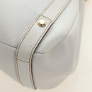GUCCI Abbey Tote Bag Leather White Gold 130736 Auth 191308V-16