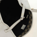 GUCCI Abbey Tote Bag Leather White Gold 130736 Auth 191308V-9
