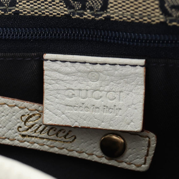 GUCCI Abbey Tote Bag Leather White Gold 130736 Auth 191308V
