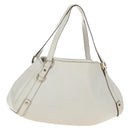 GUCCI Abbey Tote Bag Leather White Gold 130736 Auth 191308V-1
