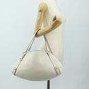 GUCCI Abbey Tote Bag Leather White Gold 130736 Auth 191308V-23