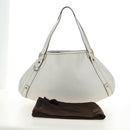 GUCCI Abbey Tote Bag Leather White Gold 130736 Auth 191308V-12