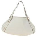 GUCCI Abbey Tote Bag Leather White Gold 130736 Auth 191308V-13