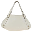 GUCCI Abbey Tote Bag Leather White Gold 130736 Auth 191308V-2