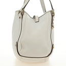 GUCCI Abbey Tote Bag Leather White Gold 130736 Auth 191308V-3