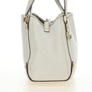 GUCCI Abbey Tote Bag Leather White Gold 130736 Auth 191308V-4