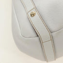 GUCCI Abbey Tote Bag Leather White Gold 130736 Auth 191308V-8