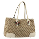 GUCCI GG Canvas Princi Tote Bag Beige Gold 163805 Auth 191309V-1