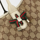 GUCCI GG Canvas Princi Tote Bag Beige Gold 163805 Auth 191309V-18