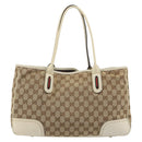 GUCCI GG Canvas Princi Tote Bag Beige Gold 163805 Auth 191309V-2