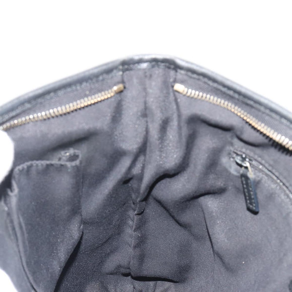 GUCCI GG Canvas Abbey Shoulder Bag Black Gold 131326 Auth 191311A